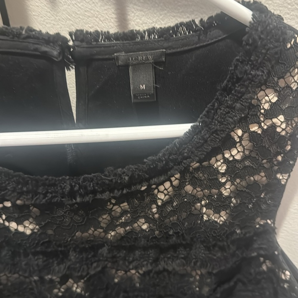 NWOT J.Crew Black Lace Top​ m medium
